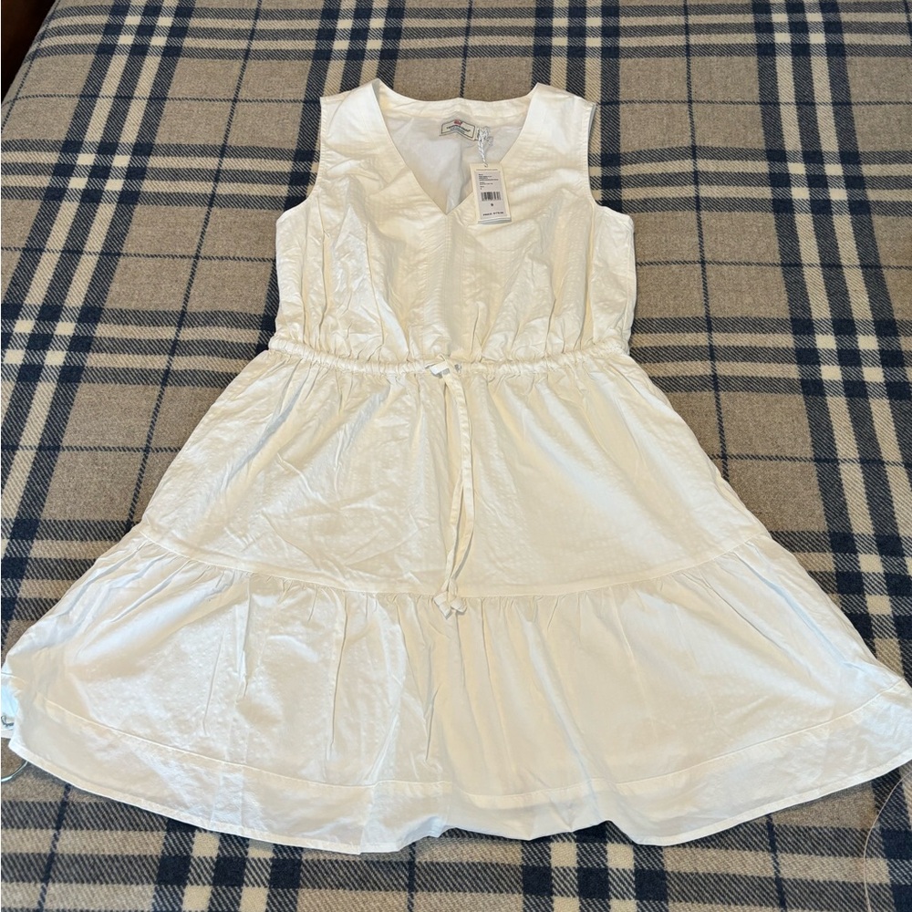 Vineyard Vines White Sleeveless Midi Dress